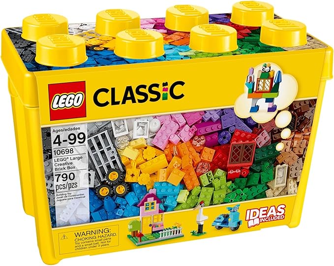 LEGO Classic Large Creative Brick Box 10698 Building Set Toy Storage Solution for Home or Classrooms Interactive Building Toy for Kids Boys and Girls