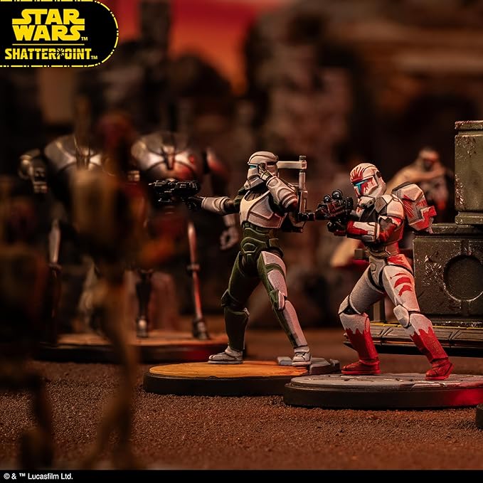 Asmodee Star Wars Shatterpoint Delta Squad Form Up Squad Pack - Includes Boss Fixer Sev &amp Scorch Tabletop Miniatures Strategy Game for Kids and Adults Ages 14+ 2 Players 90 Min Playtime