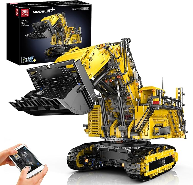 Mould King 17070 App Control Large Excavator Building Kit RC Diggers Construction Set Mining Excavator Construction Vehicle Building Blocks for Adults (4767 Pieces)