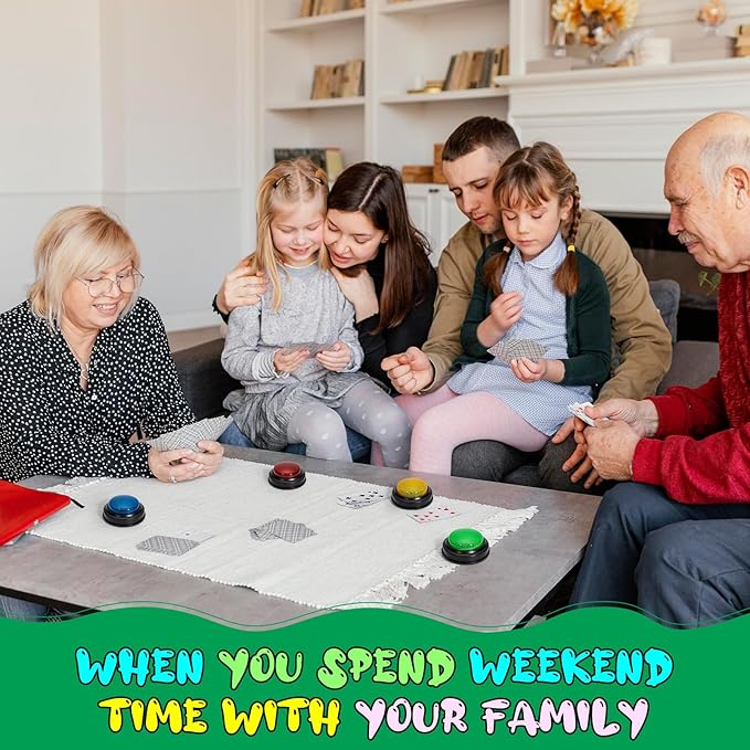 8-Pack Game Buzzers for Trivia Games – Classroom Quiz Buzzers with Lights &amp Sounds for Learning Parties &amp Family Fun