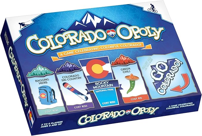 Late for The Sky Colorado-Opoly Board Game – Colorado Travel Family Game Night Property Trading Strategy Fun Made in USA 2-6 Players Ages 8+ Souvenir Gift