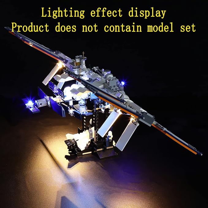 LED Light Kit (Remote Control) Compatible with Lego International Space Station - Lighting Set for Ideas 21321 (Model Set Not Included)