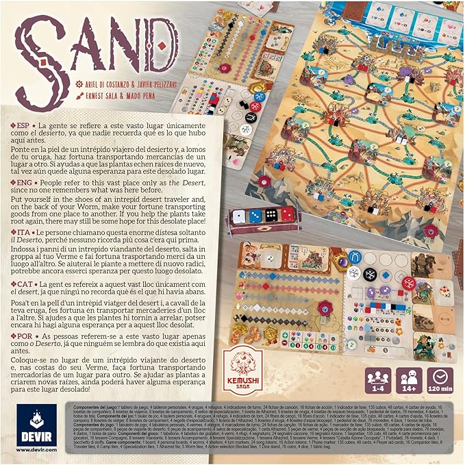 Sand by Devir Strategy Board Game for 1 to 4 Players and Ages 14+