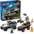 Lego tbd-60449 New title: LEGO City Off-Road Police Chase Action Set – Police SUV Crook Pickup Quad Bike &amp Drone | Kids Construction Toy - 60449