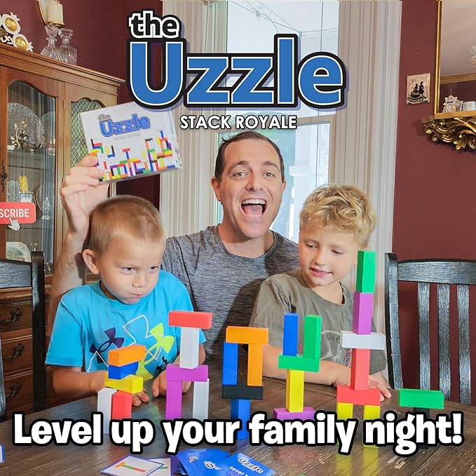 The Uzzle Stack Royale Board Game Fast &amp Fun Family Board Game for Children &amp Adults Color Block Puzzles Games for Ages 4+