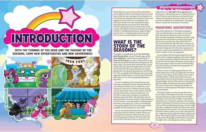 Renegade Game Studios My Little Pony RPG Seasonal Adventures Expansion Hardcover Sourcebook Book