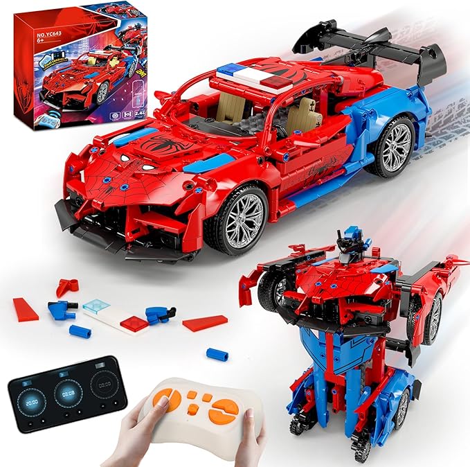 2 in 1 Remote Control Racing Car Building Blocks Compatible with Lego STEM Toy Building Toys 694 PCS Gifts Toys for Age 8-12 Years Old Kids Boys