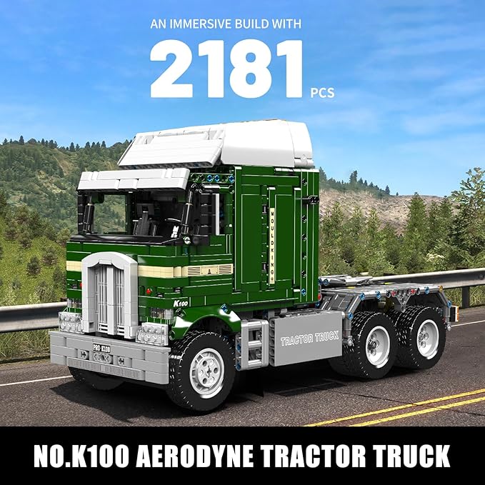 Mould King Tractor Truck Block Kits Model MOC Building Blocks Set to Build Gift for Age 14+/Adults Collections Enthusiasts(2060 Pieces with Motor/APP Remote Control)