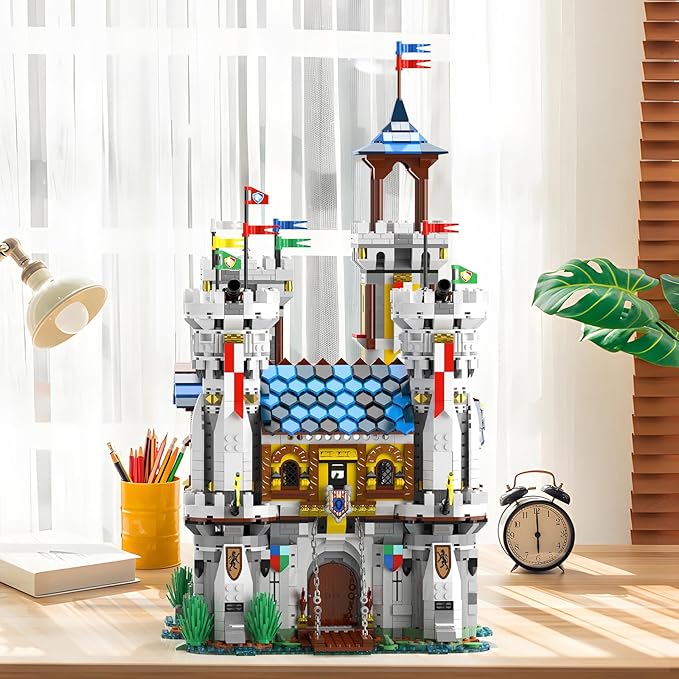 JMBricklayer Medieval Castle Building Sets for Adults Ideas House Model Toy Construction Set with LED Light Collectible or Home Office Display Gifts for Boys Girls Teens Women 41106