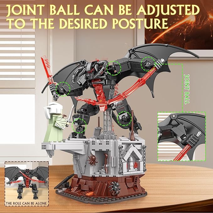 KHEO Magic Rings Battle Construction Building Set Guardian Showdown Dark Lord Monsters Building Toys Monsters Building Block Collection Gift for Adult and Movie Fans Ideal Toy for Kids 8+ 988PCS
