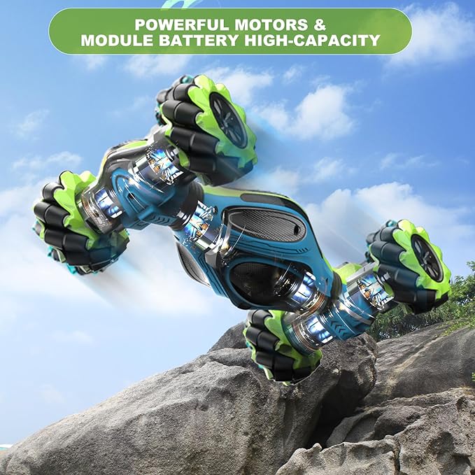RC Cars1:12 Gesture Sensing Stunt Car Toys for Boys Girls 6-12 Year Old 4WD Hand Remote Control Toy 360° Rotate Transform Off-Road Drift with Lights Sound Birthday Xmas Gifts for Kids