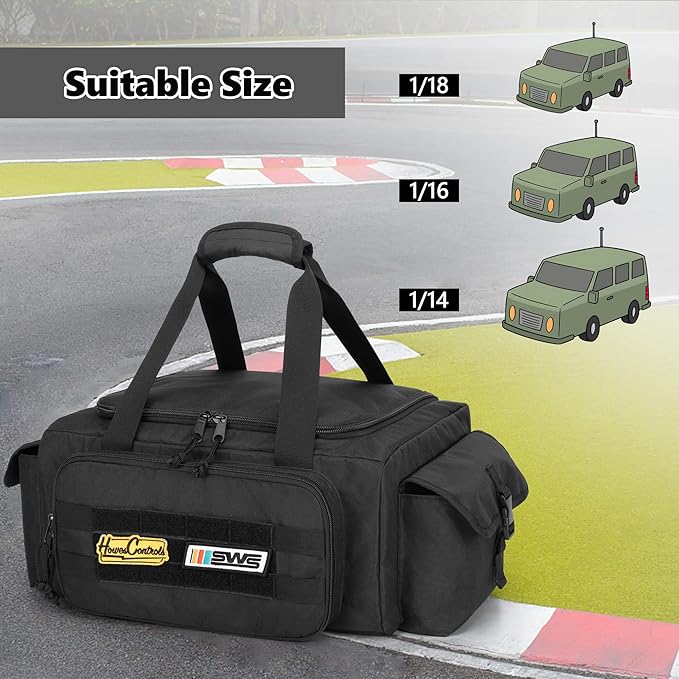 RC Storage Bag for 1/14 1/16 and 1/18 Car RC Carry Case with Tool pockets for Easy Storage and Transport (Patent Design)