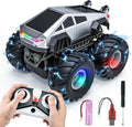 BEZGAR Cyber Truck Toy - 2.4GHz 1:20 4WD Remote Control Car for Boys 8-12 with Colorful Lights 360° Rotation - RC Car Toy for Boys Girls Age 6 7 8 9 10 Years Old Birthday Gifts(Silver)