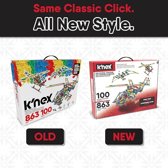 K'NEX - 100 Model Building Set ‚ 863 Pieces STEM Building Kid Construction Set‚ Ages 7+