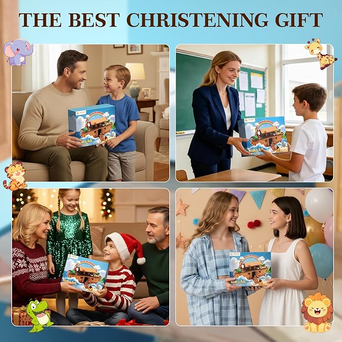 Noah's Ark Building Blocks Set - 845 PCS Deluxe Bible Story Model Kit for Adults Boys &amp Girls Interactive Religious Construction Toy Ideal Christian Gift for Birthday Baptism &amp Easter