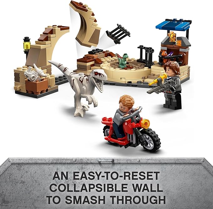 LEGO 76945 Jurassic World Atrociraptor: Motorcycle Chase Set of 3 Dinosaur Figures and Toy Motorcycle for Children from 6 Years