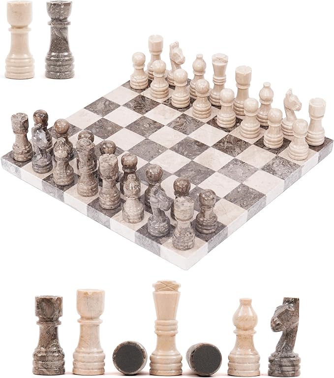 Marble Chess Set 12 Oceanic &amp Verona Travel Chess Set Strategy Board Games with 32 Chess Pieces &amp 2 Extra Queens for Adults Family Games