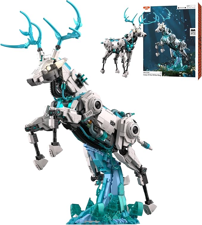 Steampunk Building Blocks for Adults Teens 14+ Mecha Reindeer Toy Buildings Sets DIY Model Building Kits Room Home Office Decor Birthday 1566PCS