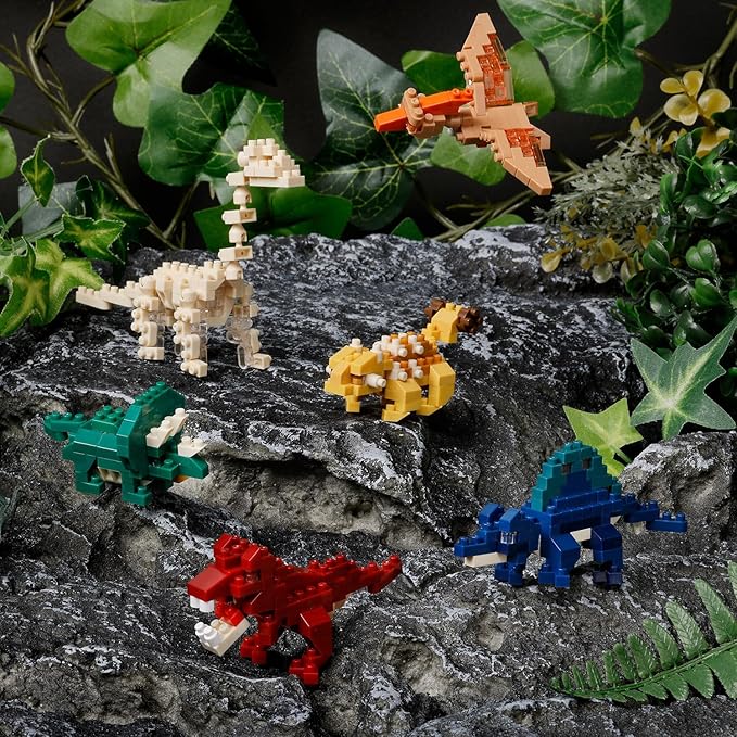 nanoblock - Dinosaurs - Dinosaur Assortment 1 (Complete Set of 6) mininano Series Building Kit