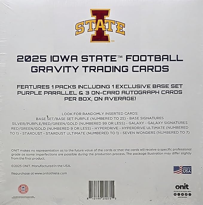 2025 Onit Gravity College Football Card Breaker Edition Box (Iowa State Cyclones)