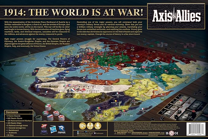 Renegade Game Studios Axis &amp Allies: WWI 1914 Board Game Strategy Multiplayer War Game for 2-8 Players