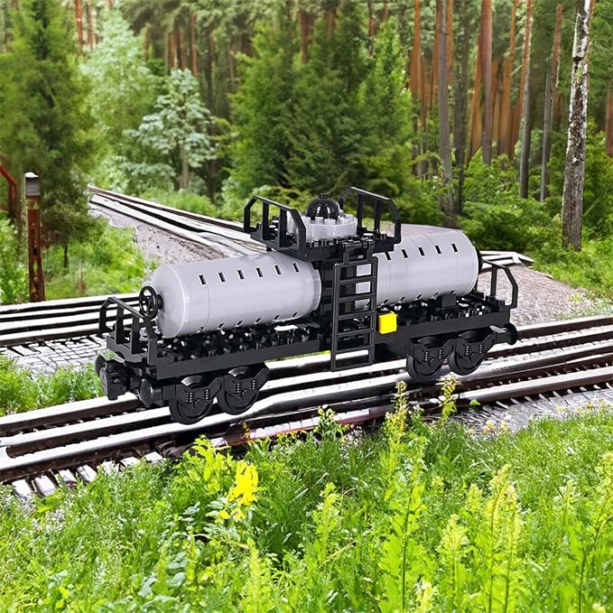 6IN1 City Freight Train Car Building Set DIY Toys for Teens and Adults Compatible with Lego 630 Building Accessory (Stone Cart)