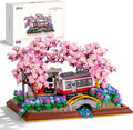 Wise Block Cherry Blossom Train Diorama Building Set – Japanese Artificial Bonsai Tree Building Toy Building Block Set for Home Office Botanical Decor Birthday Gifts for Adults 3150 Pcs