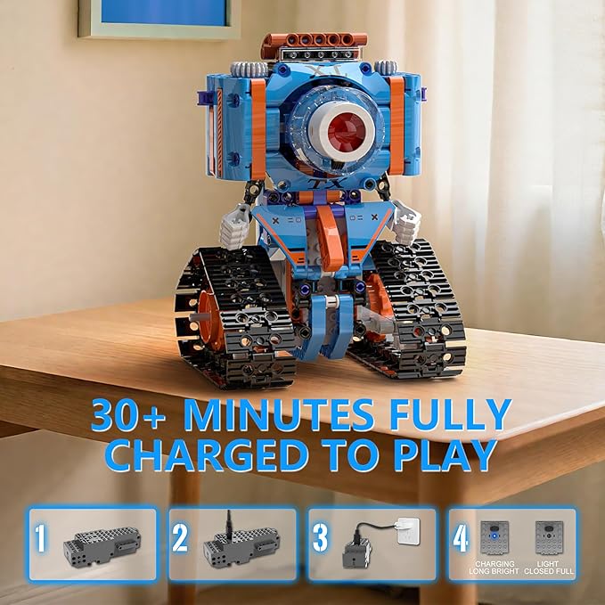 5in1 Robot Building Kits for Kids 6-12 APP &amp Remote Control STEM Robot Building Toys for Kids Science Learning Technic Coding Tank Truck Stem Building Sets Erector Set for Boys Girls Xmas Gifts