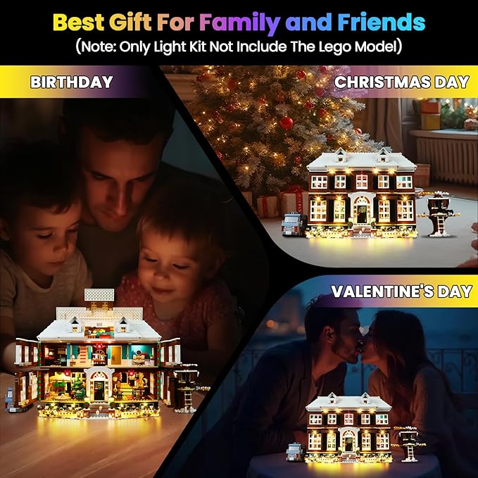 Upgraded Led Light Kit for Lego Ideas Home Alone Building Set Compatible with Lego 21330 Gift Idea for Millennials (Model Not Included)