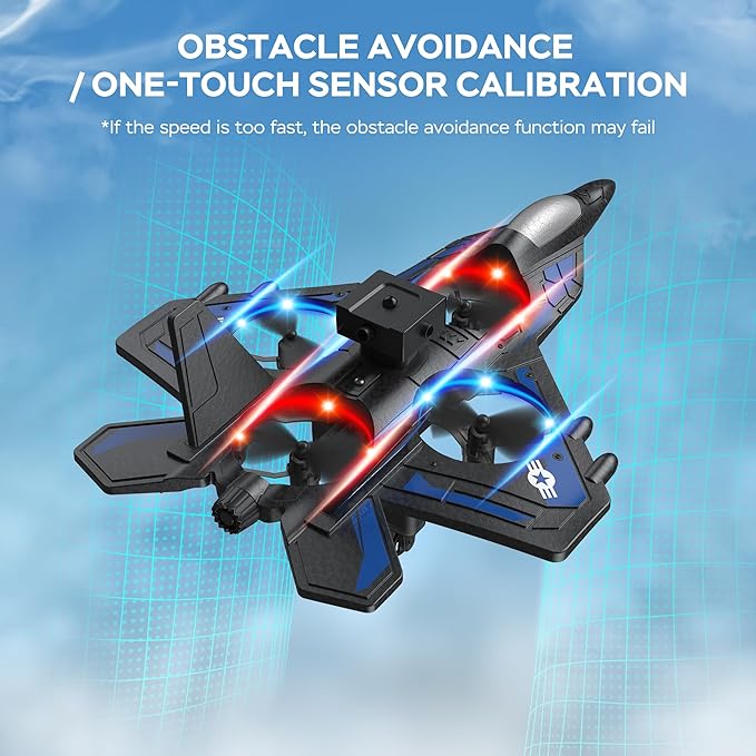 RC Plane - 2.4GHz Remote Control Airplane with LED Lights 360° Stunts &amp 6-Axis Gyro | Crash-Proof Foam Design | 40 Min Flight | Best Gift for Kids (Beginner Friendly)
