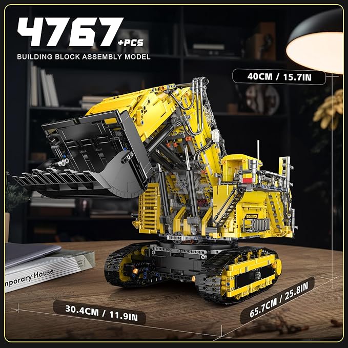 Mould King 17070 RC Excavator Building Set for Adults 4767 Pieces Truck Construction Vehicle Model APP Remote Control Truck with Engines STEM Engineering Toys