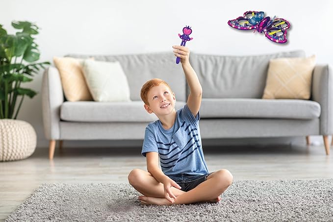 LEXiBOOK Crosslander Butterfly My Remote Control Flying Butterfly Multidirectional Flight up to 12km/h (7 mph) Loopings Remote Control with 2 Control Modes Sound and Light Effects Pink RCBUT