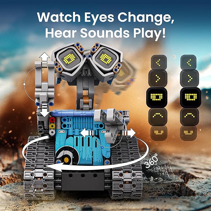 Sillbird Robot Building Kit with Remote Control STEM Gifts for Kids Age 8-12 Coding Robotics Technic Toy Set for Boys' Birthday Buildable 5-in-1 Models with 473 Pieces