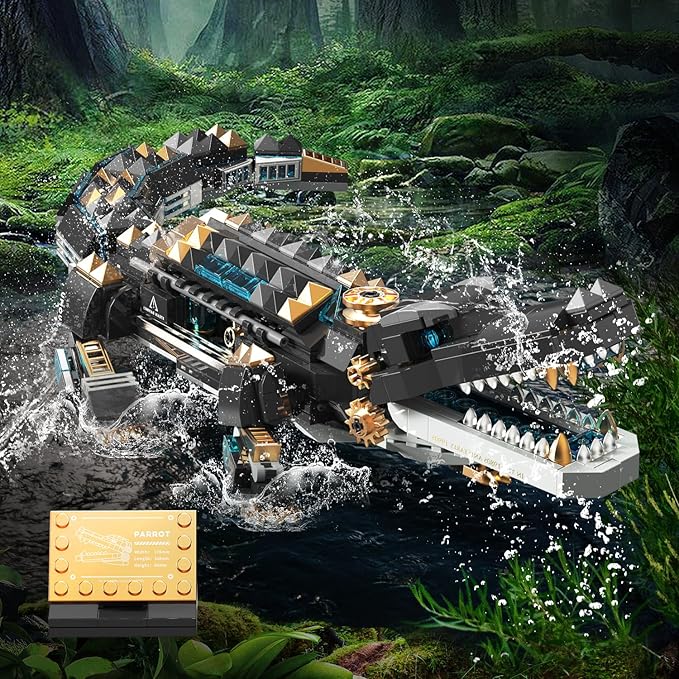 541 Piece Crocodile Building SetsSea Creatures Creative Model Building KitSTEM Dinosaur World Park Building Toy Mechanical Animal Brick SetChristmas Birthday Gifts for BoysTeens Adults