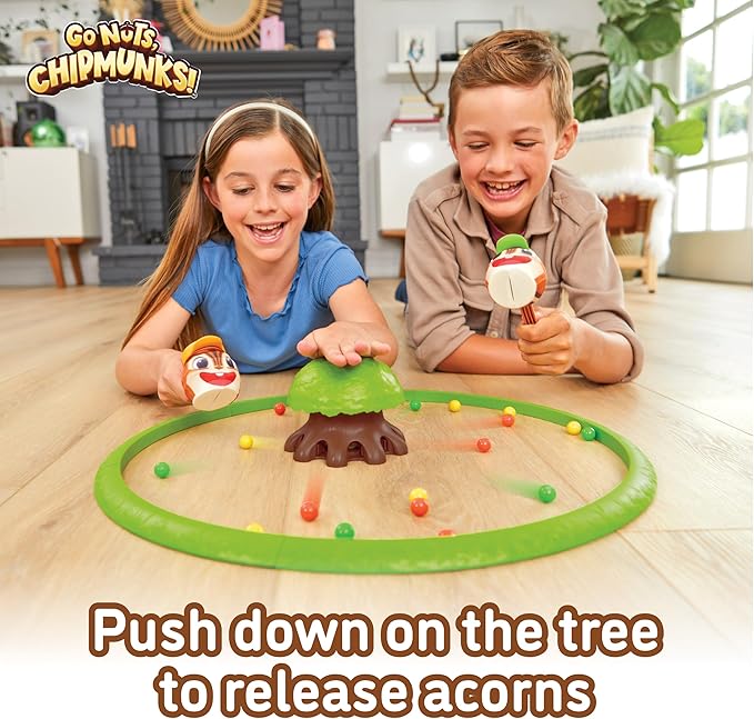 Go Nuts Chipmunks! Acorn Collecting Family Game for Kids – Fast-Paced Marble Chase Board Game with Launcher Tree Quick Setup and Easy to Play Fun for Ages 5 and up 2-4 Players
