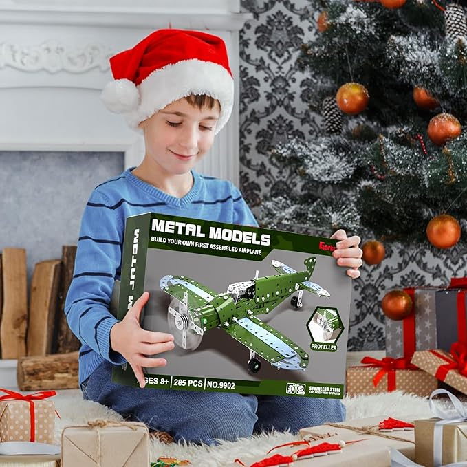 STEM Building Projects Model Airplane Set - 285 Pieces STEM Project Building Toys for Kids Ages 8-12-16 Assembly Science Kit Educational Birthday Gift for Kids Boys 8 9 10 11 12 Years Old