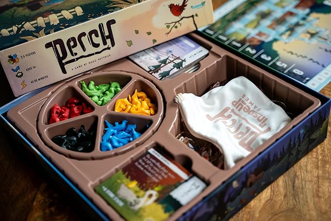 Inside Up Games Perch | Fast-paced Interactive Battle of The Birds |Area Control Unique Bag Building with a Bold Table Presence| for 2 to 5 Players | 45-60 Minute Playtime