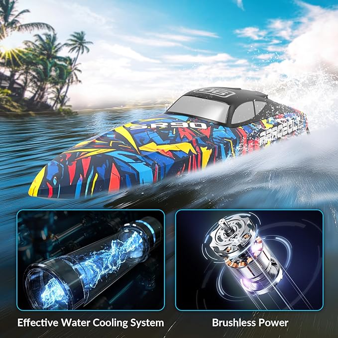 volantexrc Brushless RC Boat Vector90 High Speed Remote Control Boat Romote Control Fast Racing RC Boat for Adults (79805)