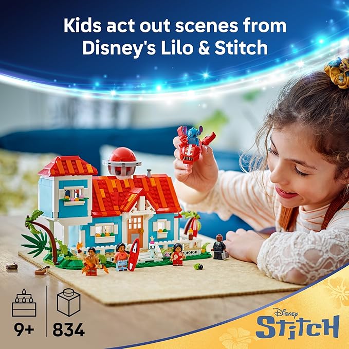 LEGO Disney Lilo and Stitch Beach House Toy - Building Playset for Kids Girls and Boys Ages 9+ - Includes 5 Minifigures - Disney Gift Idea for Fans of Lilo &amp Stitch Movie - 43268