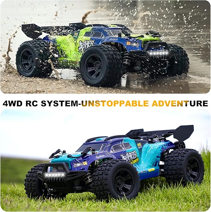 1:18 Scale 4WD High-Speed RC Car 25 MPH Off-Road Remote Control Truck for Adults &amp Teens - All Terrain Electric Vehicle with 2 Rechargeable Batteries &amp 2.4GHz - Gift Idea (1:18 Scale)