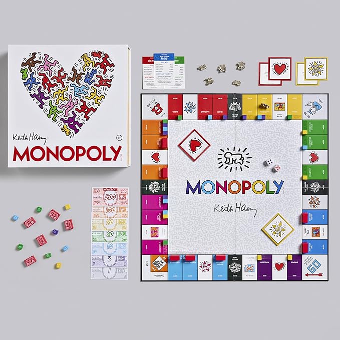 WS Game Company Keith Haring Monopoly – Pop Shop 40th Anniversary Edition – Premium Art-Wrapped Collector’s Board Game – Featuring Iconic Art Custom Metal Tokens and Dancing Figure Pieces (Ages 8+)