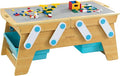 KidKraft Building Bricks Play N Store Wooden Table Children's Toy Storage with Bins 200+ Building Blocks Included Natural Gift for Ages 3+