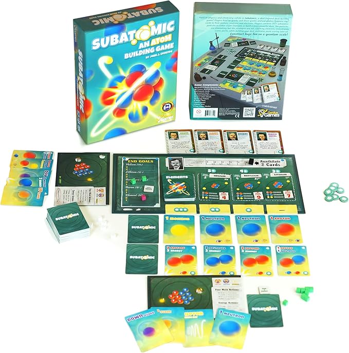 Subatomic: an Atom Building Game (2nd Edition) | A Chemistry Game About Elements Protons Neutrons and Electrons | Educational Science Board Games for Teens Adults Classrooms Schools and Family
