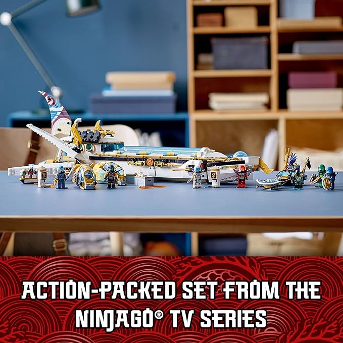 LEGO NINJAGO Hydro Bounty Building Set 71756 Submarine Toy with Kai and NYA Minifigures Ninja Toys Gifts Presents for Kids Boys Girls Age 9 Plus Years Old