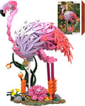 Flamingo Building Set Flower Buildings Blocks Floral Animal Figure Building Toy for Home Office Art Decor Adults Kids Boys Girls Ages 8 9 10 11 12+ Dance of Feathers 516PCS