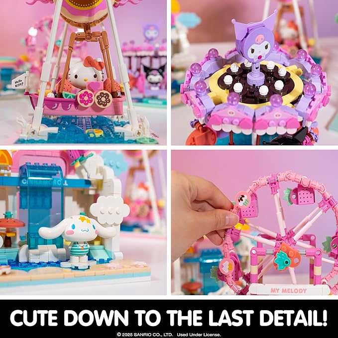 Hamee Sanrio Hello Kitty and Friends ‘Summer Wunderland’ Cute Water Theme Park Building Block Set Birthday Gift Party Favor Stress Relief Collectible Toy Compatible with Lego Block – My Melody