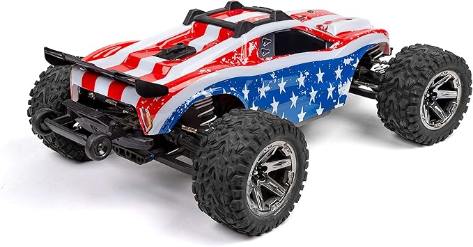 SummitLink Custom Body USA Flag Style Compatible for Rustler 4X4 Rustler BL-2S Rustler 4x4 Ultimate 1/10 Scale RC Car or Truck (Truck not Included) R4-US-02
