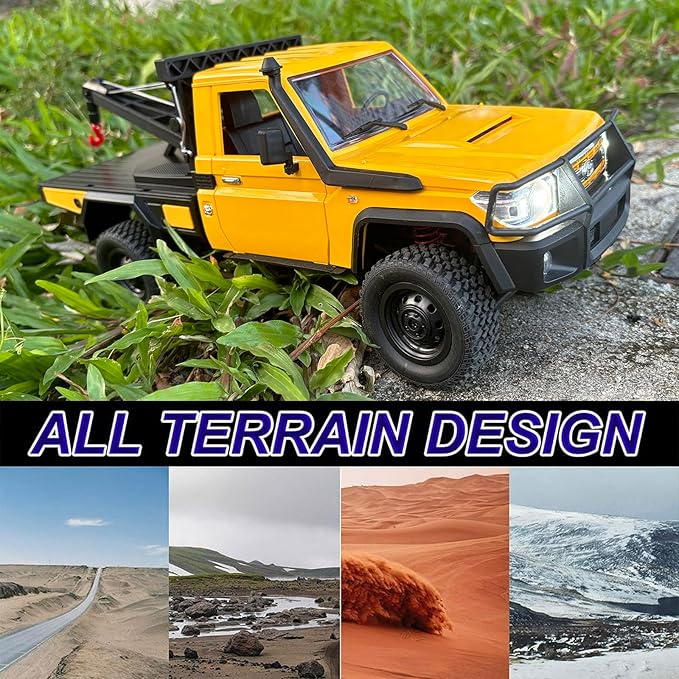 RC Rock Crawler 4x4 MN82T RC Truck with Crane Hook 1/12 Scale Remote Control Tow Truck Hobby for Adult All Terrain 280 Brushed Motor 2 Speed Proportional Control Upgraded ESC Receiver