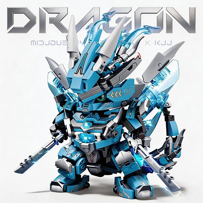 Dragon Mecha TransformingMechanical Robot Dragon-Shaped Model Building Block Toy Set Cool Warrior Suitable as a Christmas Birthday Gift for Adults or Children