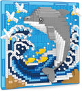 Dolphin Animal 3D Wall Art Micro Mini Building Blocks Set Unique Home Wall Decor or Table Display Ideal Gift Toy for Adults &amp Boys Girls 14+ (1113 PCS)